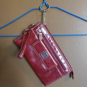 Giani Bernini Red Leather Wristlet Clutch